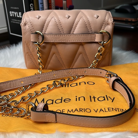 Valentino By Mario Valentino Papillon Studs Quilted Leather Crossbody Or Bum Bag - Picture 4 of 17